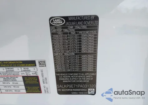 2023 Land Rover Range Rover P530 Se из США, поврежденный, VIN SALKP9E71PA031320